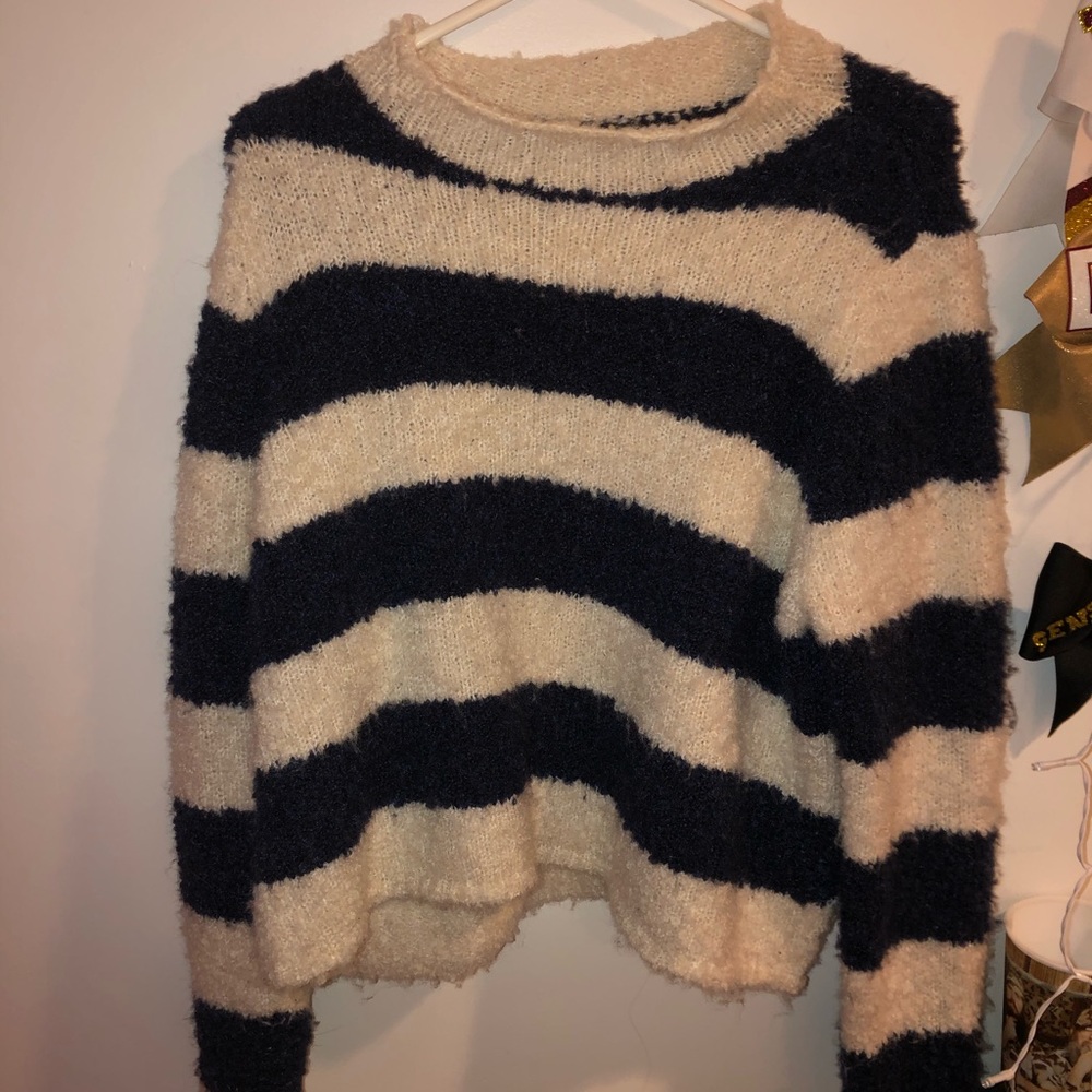 Striped cropped sweater